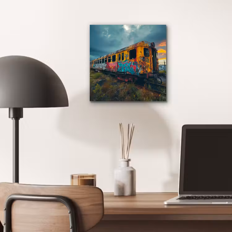 Graffiti - Trein - Street art - Verlaten aluminium wit klein -sfeer5