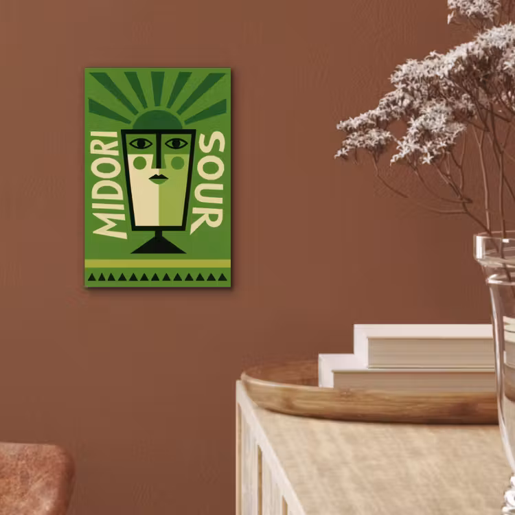 Grafisch - Art - Cocktail - Groen aluminium wit klein -sfeer4
