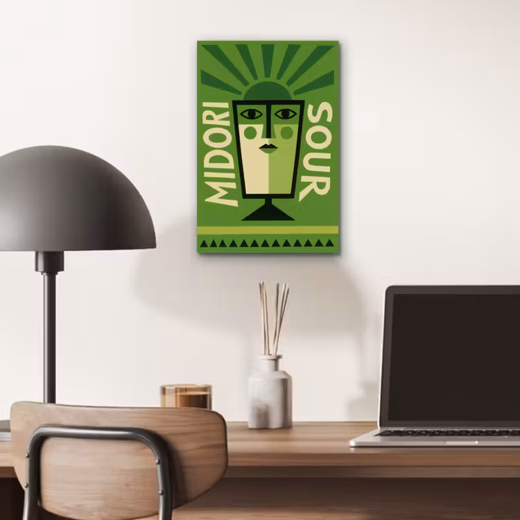 Grafisch - Art - Cocktail - Groen aluminium wit klein -sfeer5