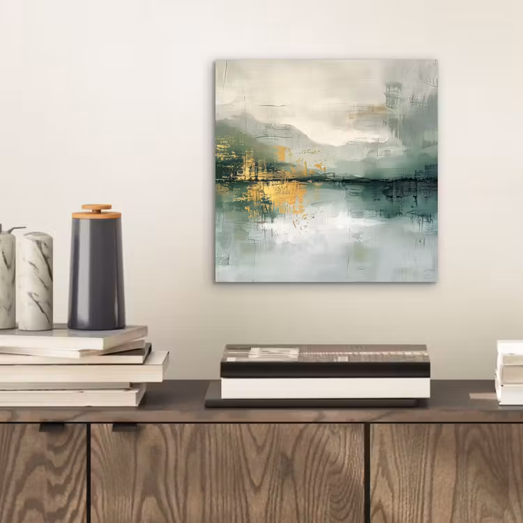 Groen - Modern - Abstract - Goud aluminium wit klein -sfeer1
