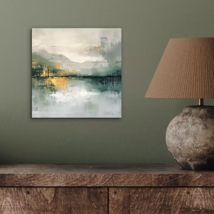 Groen - Modern - Abstract - Goud aluminium wit klein -sfeer2