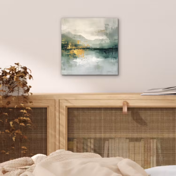 Groen - Modern - Abstract - Goud aluminium wit klein -sfeer3