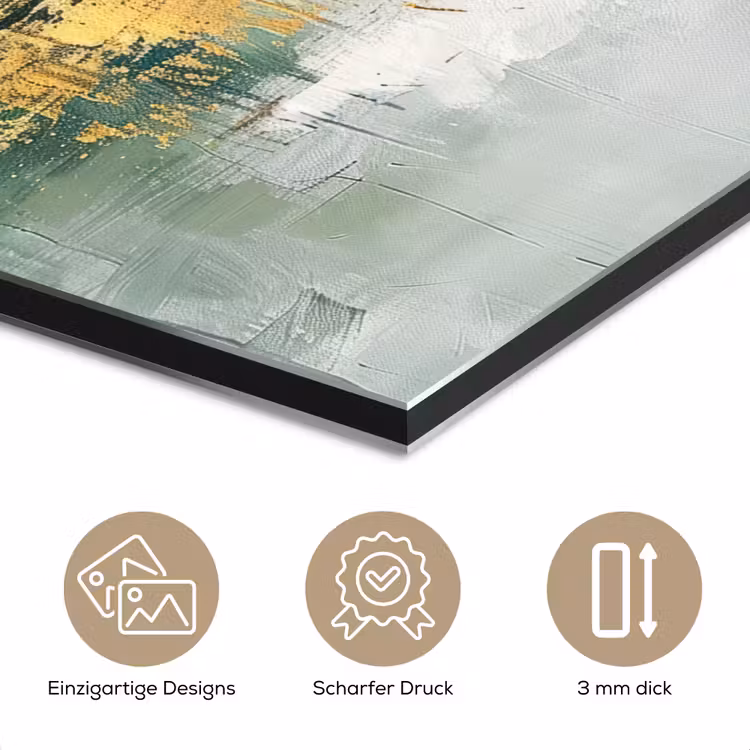 Groen - Modern - Abstract - Goud aluminium wit klein -closeup_DE