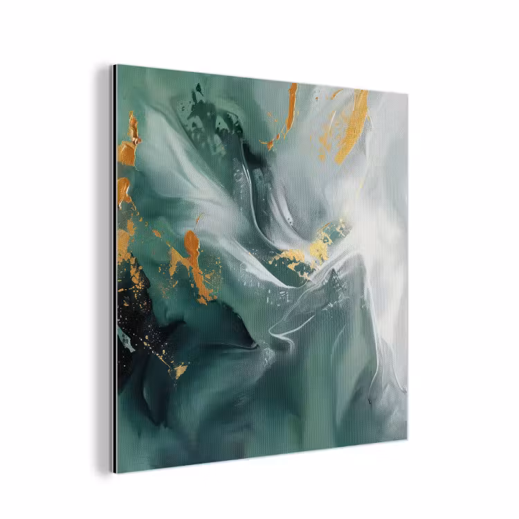 Groen - Modern - Marmer - Abstract aluminium wit klein -3d