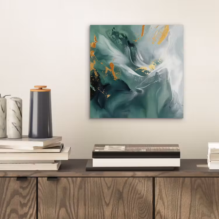 Groen - Modern - Marmer - Abstract aluminium wit klein -sfeer1