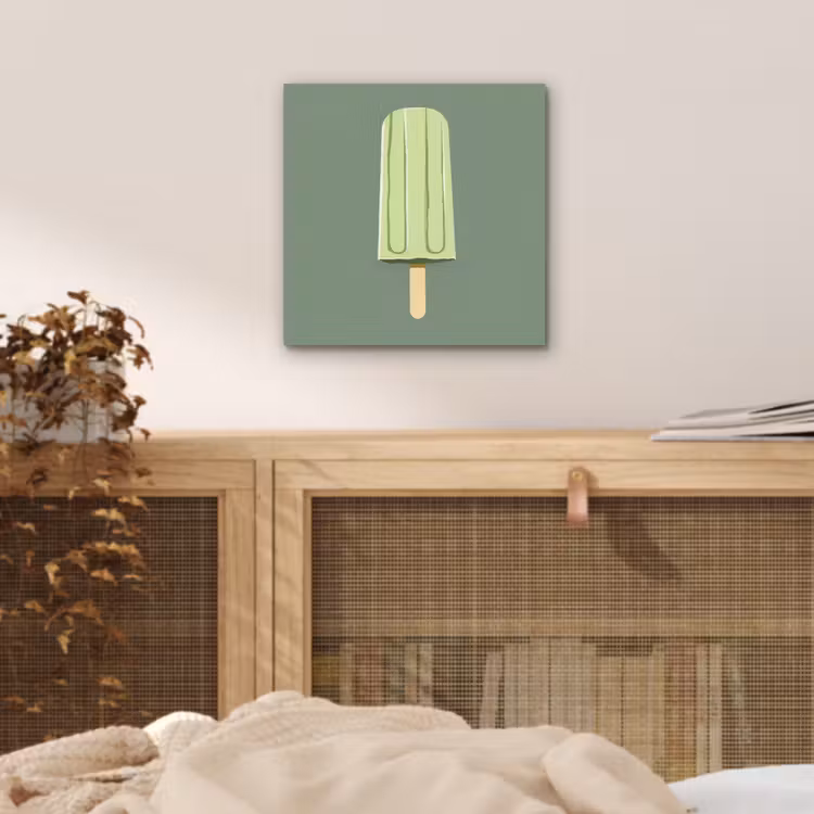 Groen - Waterijsje - Stokje - Illustratie aluminium wit klein -sfeer3