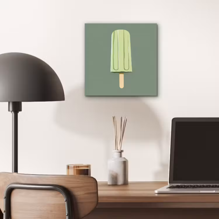 Groen - Waterijsje - Stokje - Illustratie aluminium wit klein -sfeer5