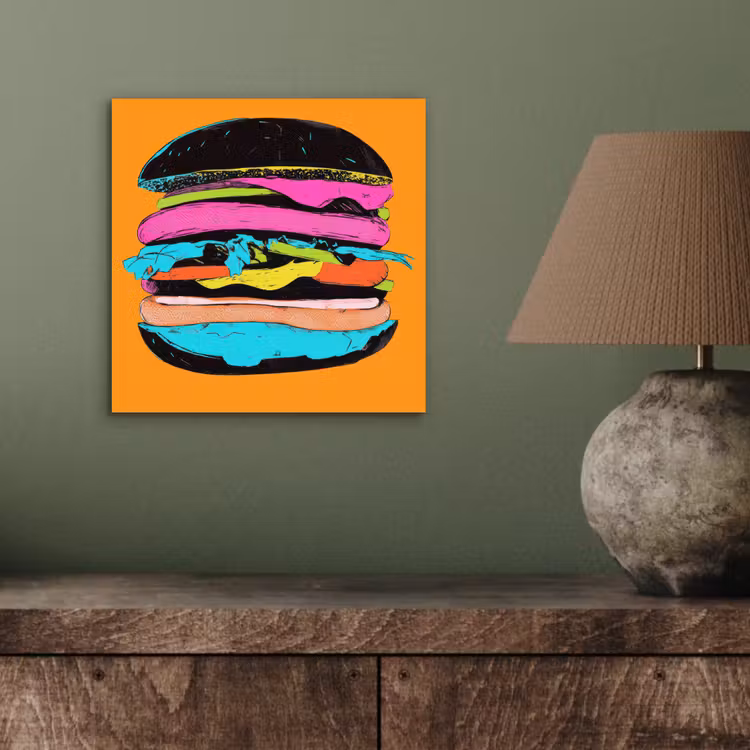 Hamburger - Kleurrijk - Speels aluminium wit klein -sfeer2