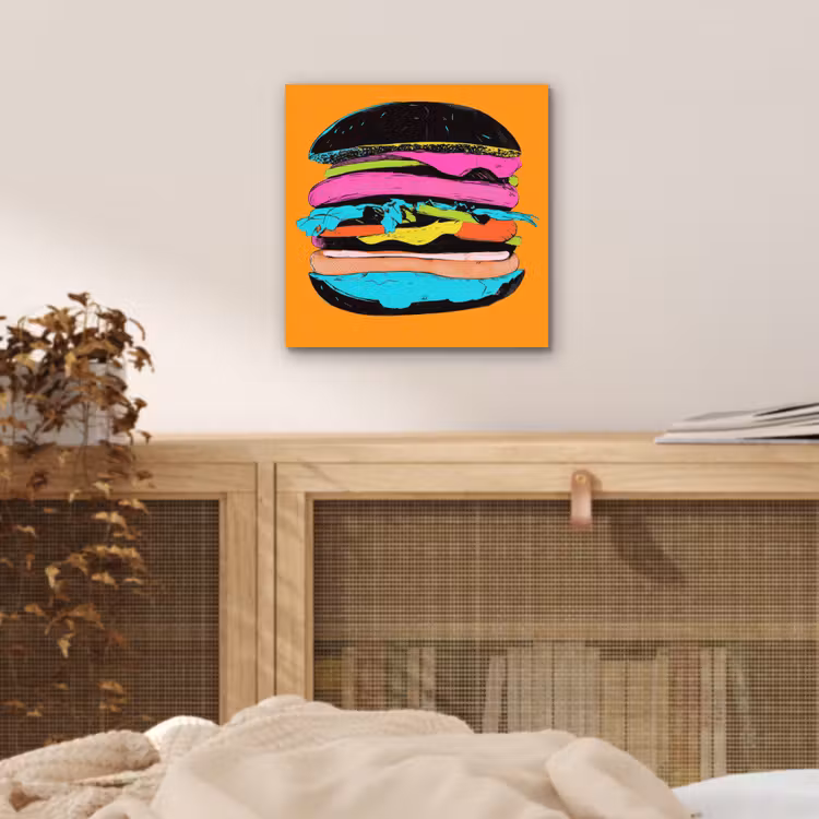 Hamburger - Kleurrijk - Speels aluminium wit klein -sfeer3