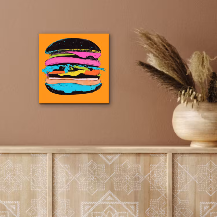 Hamburger - Kleurrijk - Speels aluminium wit klein -sfeer4