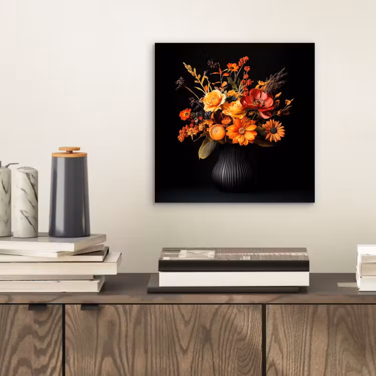 Herfst - Boeket - Oranje aluminium wit klein -sfeer1