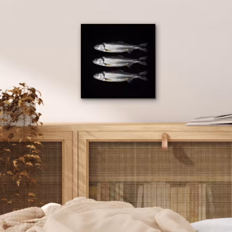 Haring - Vissen - Zwart aluminium wit klein -sfeer3