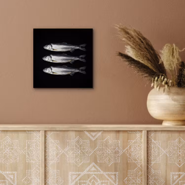 Haring - Vissen - Zwart aluminium wit klein -sfeer4