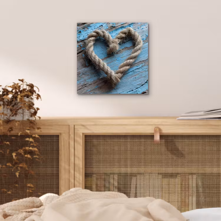 Hart - Touw - Hout - Rustiek aluminium wit klein -sfeer3