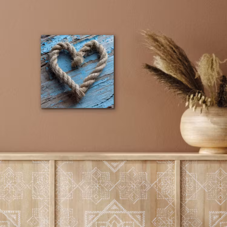 Hart - Touw - Hout - Rustiek aluminium wit klein -sfeer4