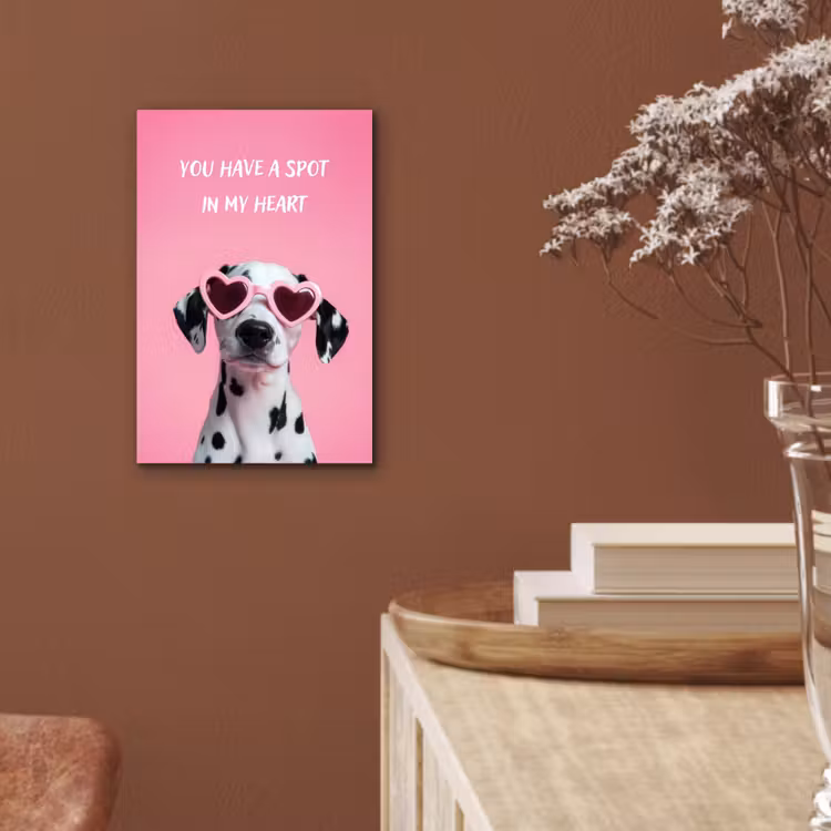 Hartjes - Hond - Valentijn - Roze aluminium wit klein -sfeer4