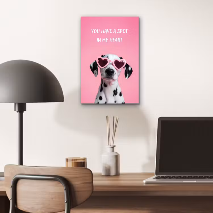 Hartjes - Hond - Valentijn - Roze aluminium wit klein -sfeer5
