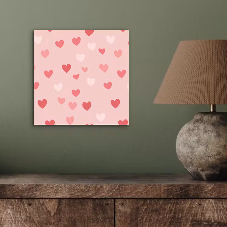Hartjes - Patroon - Roze - Eenvoudig aluminium wit klein -sfeer2