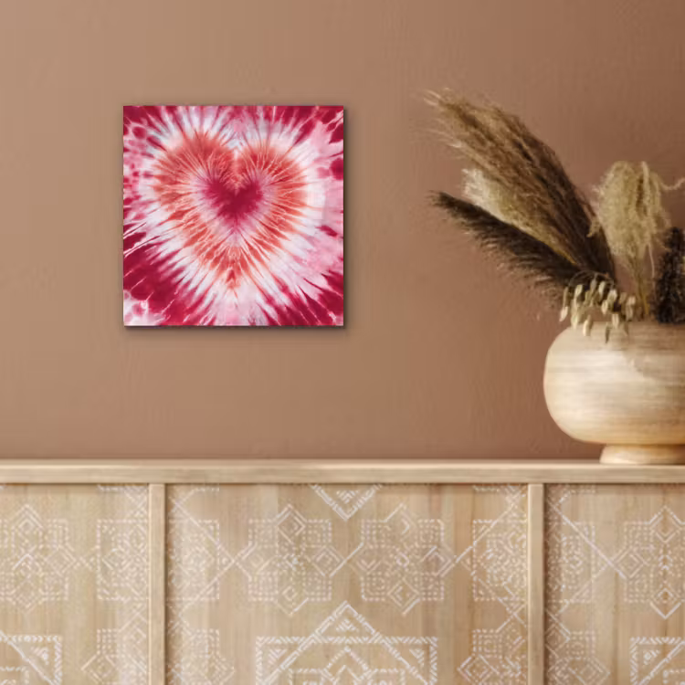 Hartvorm - Roze - Tie dye aluminium wit klein -sfeer4