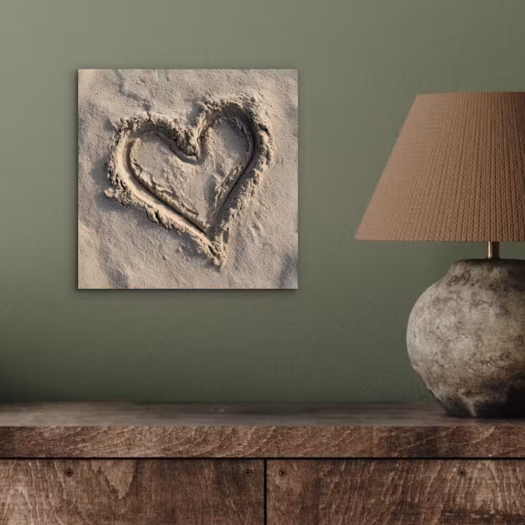 Hartvorm - Getekend - Beige - Zand aluminium wit klein -sfeer2