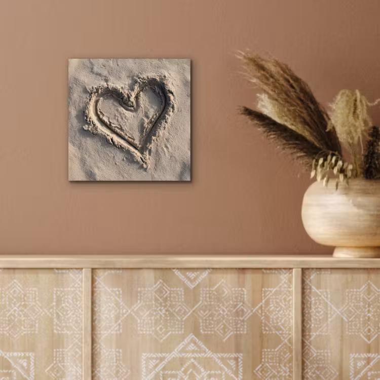 Hartvorm - Getekend - Beige - Zand aluminium wit klein -sfeer4
