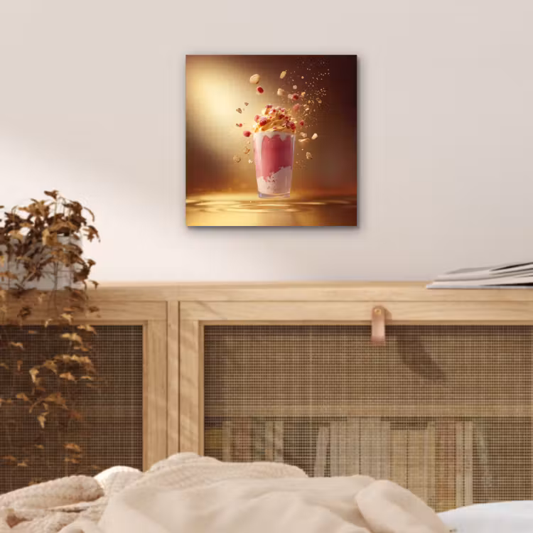 Framboos - Smoothie - Drinken - Roze aluminium wit klein -sfeer3