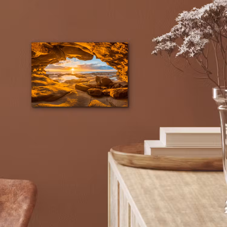 Grot - Zee - Horizon - Zonsondergang aluminium wit klein -sfeer4