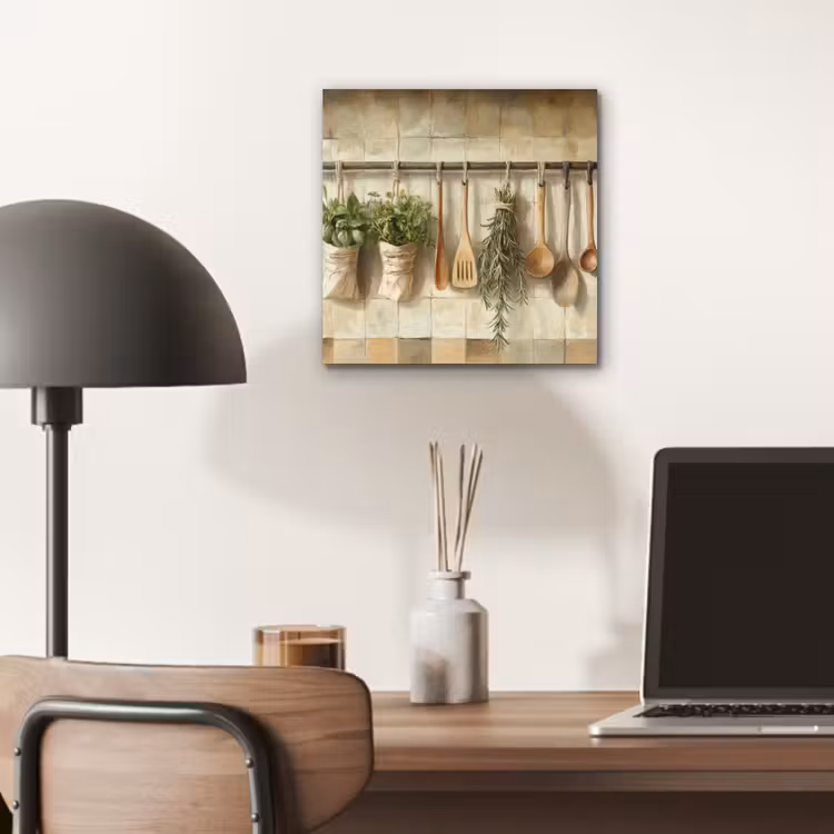 Hout - Keukengerei - Stilleven - Tegels aluminium wit klein -sfeer5