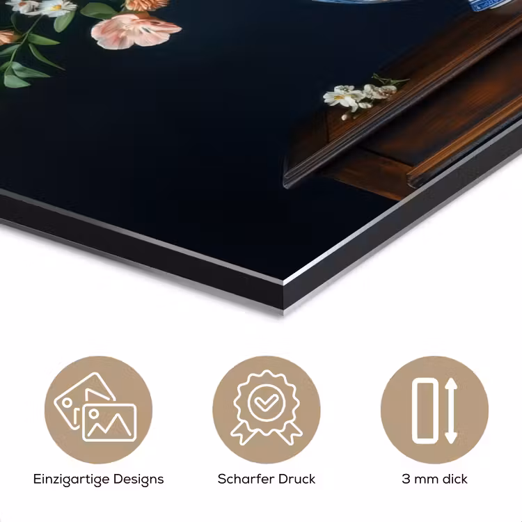 Hout - Vaas - Kleuren - Bloemen aluminium wit klein -closeup_DE