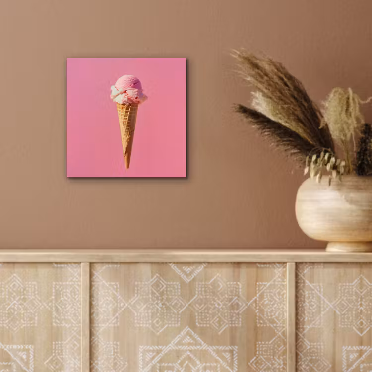 Hoorntje - Schepijs - Roze aluminium wit klein -sfeer4