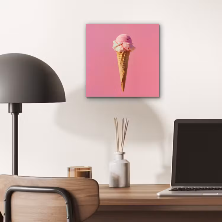 Hoorntje - Schepijs - Roze aluminium wit klein -sfeer5
