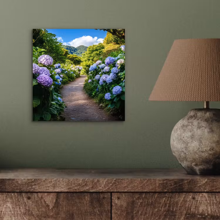 Hortsensia - Pad - Bloemen aluminium wit klein -sfeer2