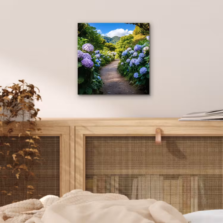 Hortsensia - Pad - Bloemen aluminium wit klein -sfeer3
