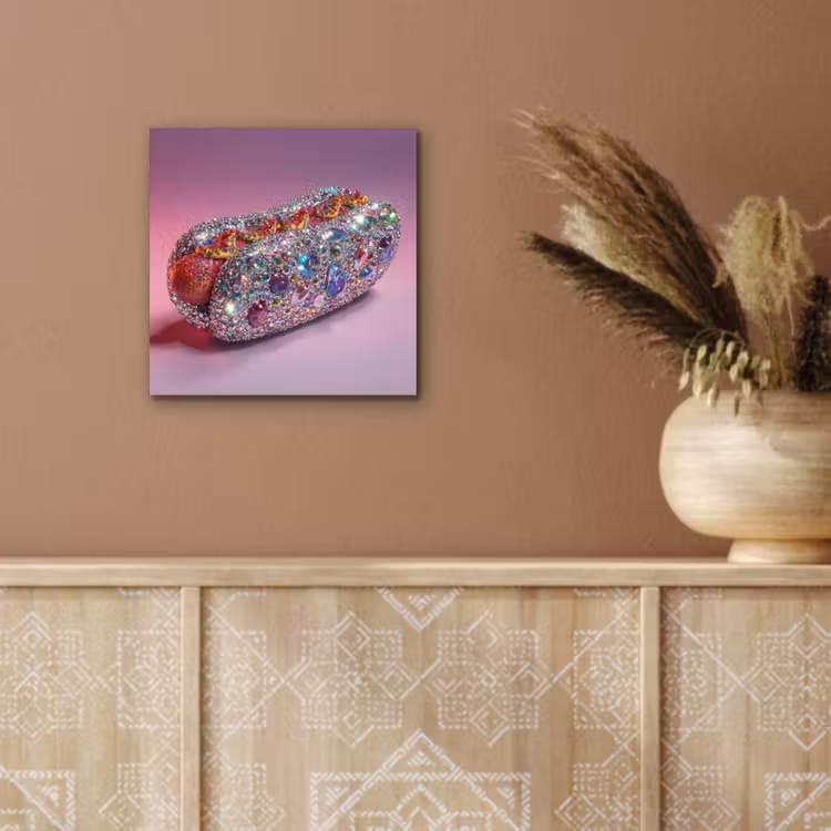 Hotdog - Steentjes - Glitters - Paars aluminium wit klein -sfeer4