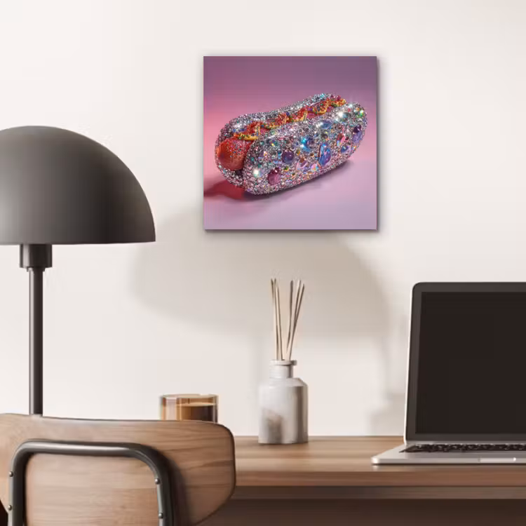Hotdog - Steentjes - Glitters - Paars aluminium wit klein -sfeer5