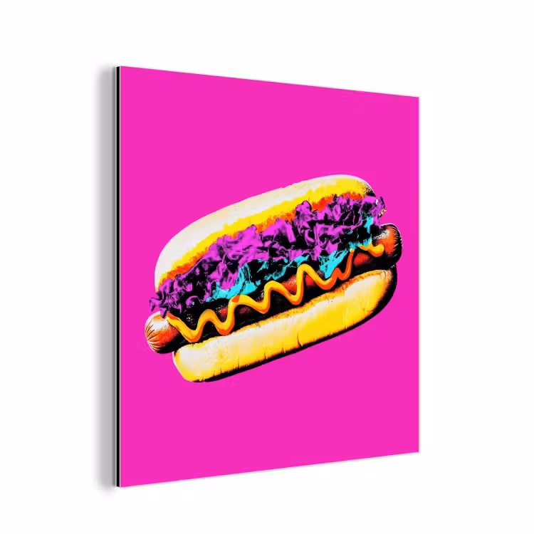 Hotdog - Roze - Retro aluminium wit klein -3d