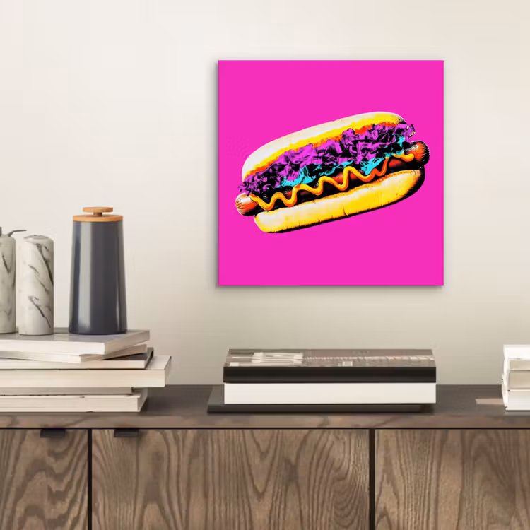 Hotdog - Roze - Retro aluminium wit klein -sfeer1