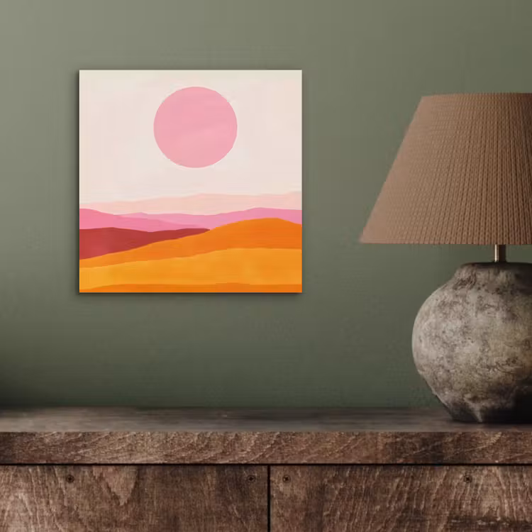 Heuvels - Oranje - Zon - Abstract aluminium wit klein -sfeer2