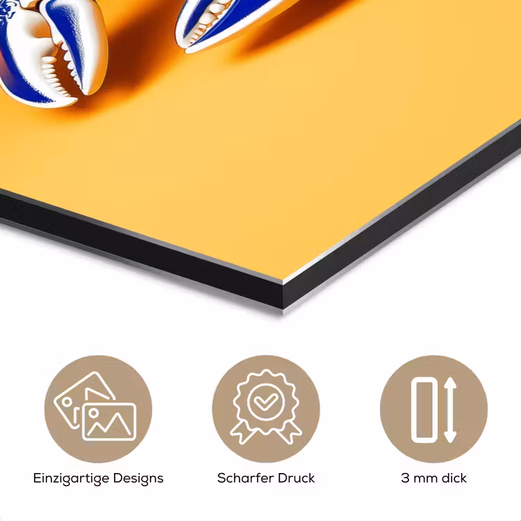 Kreeft - Delftsblauw - Schild - Stoer - Oranje aluminium wit klein -closeup_DE