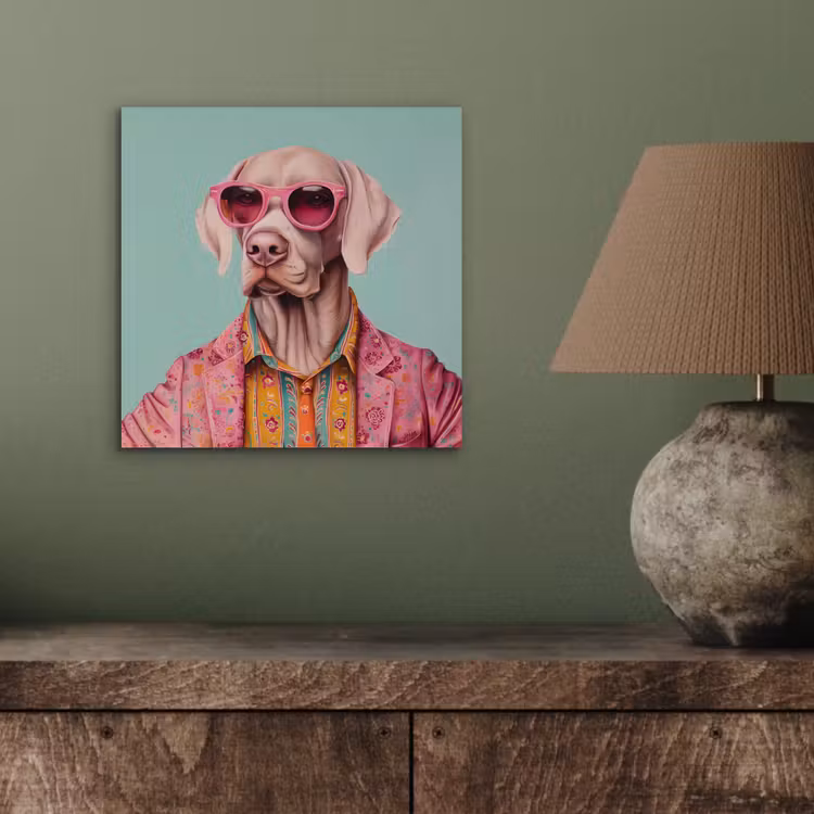 Hond - Overhemd - Bloemen - Bril aluminium wit klein -sfeer2