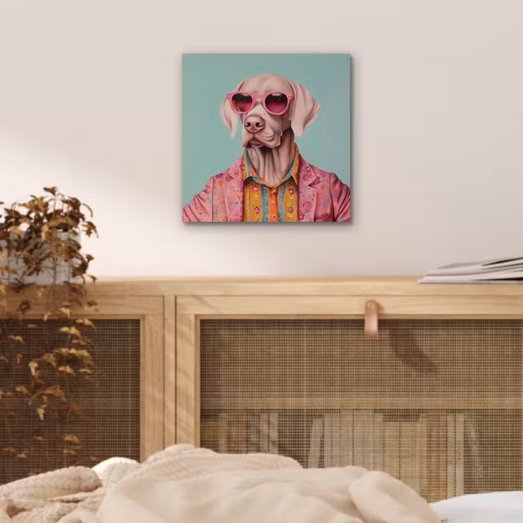 Hond - Overhemd - Bloemen - Bril aluminium wit klein -sfeer3