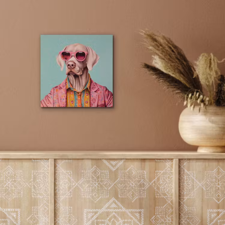 Hond - Overhemd - Bloemen - Bril aluminium wit klein -sfeer4