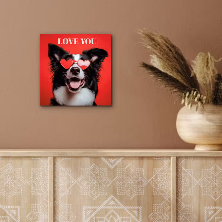 Hond - Hartjesbril - Loveyou - Rood aluminium wit klein -sfeer4