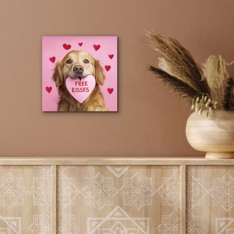 Hond - Kiss- Valentijn - Hartjes aluminium wit klein -sfeer4