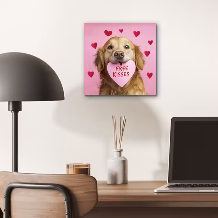 Hond - Kiss- Valentijn - Hartjes aluminium wit klein -sfeer5