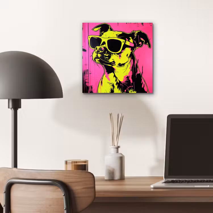 Hond - Zonnebril - Roze - Art aluminium wit klein -sfeer5