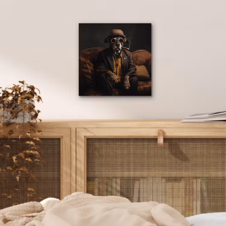 Hond - Sigaar - Hoed - Pak aluminium wit klein -sfeer3
