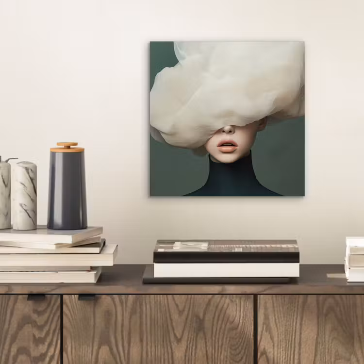Hoed - Vrouw - Beige aluminium wit klein -sfeer1