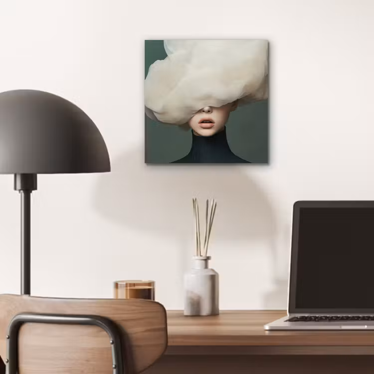 Hoed - Vrouw - Beige aluminium wit klein -sfeer5