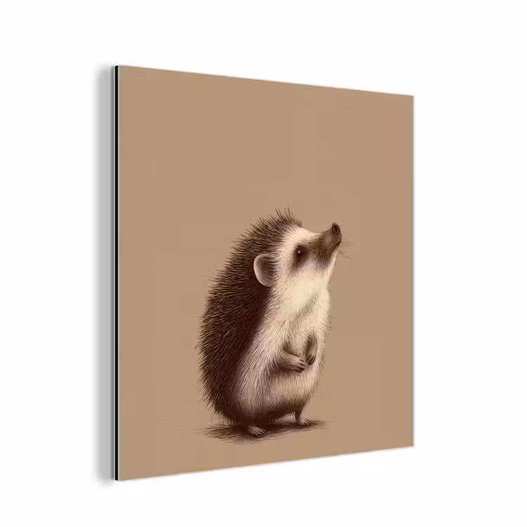 Egel - Snuitje - Bruin - Stekels aluminium wit klein -3d
